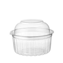 BOWL PLASTIC CLEAR ROUND 12OZ HINGED DOME LID  250S 25S(10) #CA-4012DL MPM
