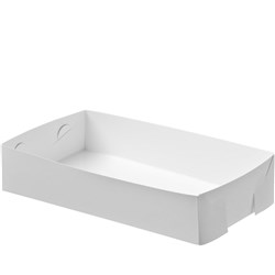 TRAY CARDBOARD WHITE LARGE (180 X 253 X 58) 200S # CA-CTLGE CASTAWAY