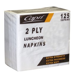 NAPKIN 2PLY LUNCH WHITE 125S(16) # C-NL0120 CAPRI