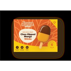FRUIT STICK MANGO CHOC DIPPED (10 X 6 X 80GM) # 3235 FROZEN HARVEST