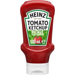 SAUCE KETCHUP TOMATO PICKLE FLAVOURED 500ML(10) # 78871 HEINZ