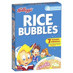 CEREAL RICE BUBBLES 410GM(12) # 1005510013 KELLOGGS