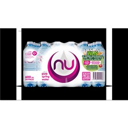 WATER PURE SPRING PINK LABEL (24 X 600ML) # 04375 NU PURE