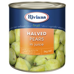 PEAR HALVES IN NATURAL JUICE SOUTH AFRICAN 3KG(3) # 2410010 RIVIANA