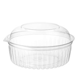 BOWL PLASTIC CLEAR ROUND 24OZ HINGED DOME LID  25S(6) #CA-6624DL MPM