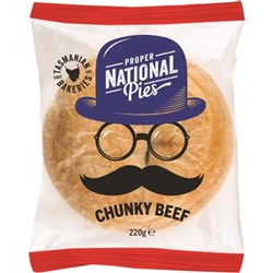 PIE BEEF CHUNKY (12 X 220GM) # 20074 TASMANIAN BAKERIES