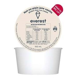 ICECREAM DIXIE CUP VANILLA GF NOT SO PLAIN JANE (72 X 100ML) # 11683261 EVEREST