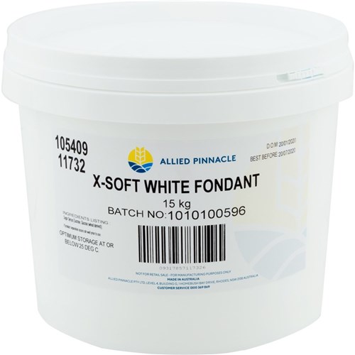 FONDANT EXTRA SOFT WHITE 15KG # 50105409 ALLIED PINNACLE