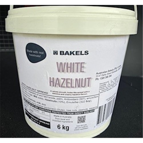 SPREAD HAZELNUT WHITE 6KG # 514111 BAKELS