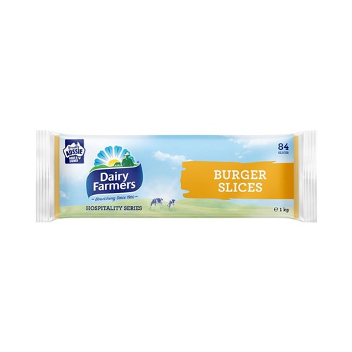 CHEESE BURGER SLICES 84S 1KG(12) # 6218 DAIRY FARMERS