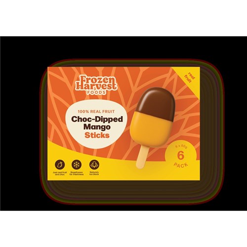 FRUIT STICK MANGO CHOC DIPPED (10 X 6 X 80GM) # 3235 FROZEN HARVEST