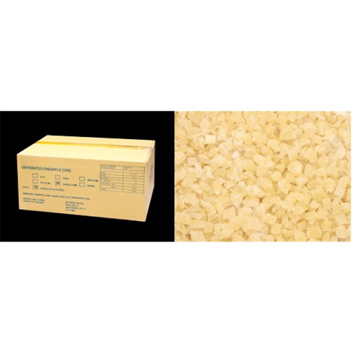 PINEAPPLE DRY DICED 4-8MM 20KG # PINE090 FRUTEX