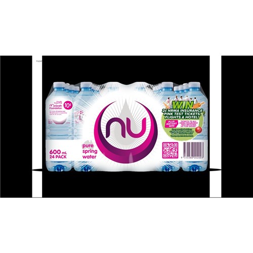 WATER PURE SPRING PINK LABEL (24 X 600ML) # 04375 NU PURE