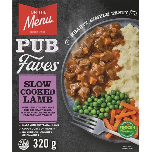 LAMB SLOW COOKED PUB FAVES (8 X 320GM) # 1101119 ON THE MENU