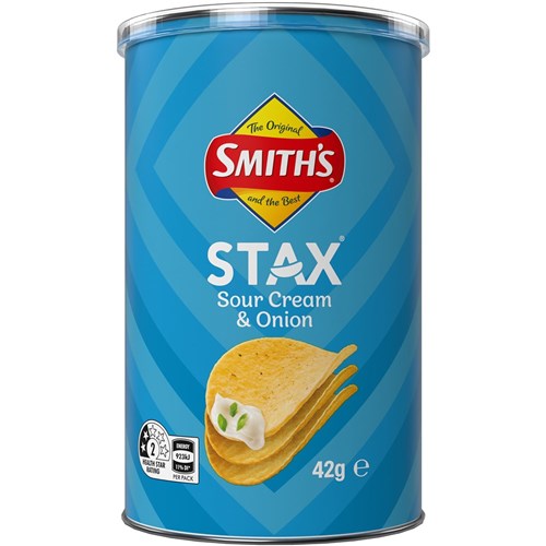 CHIPS STAX SOUR CREAM & ONION (24 X 42GM) # 320038200 SMITHS