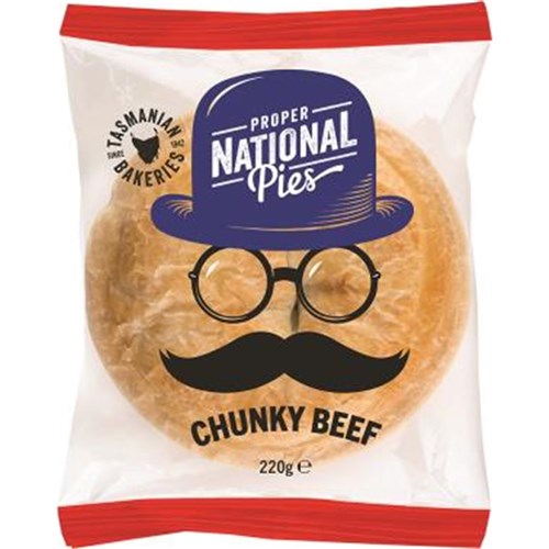 PIE BEEF CHUNKY (12 X 220GM) # 20074 TASMANIAN BAKERIES